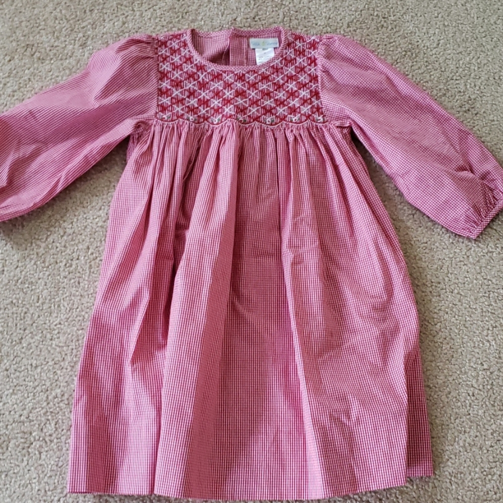 Red gingham girls 4T dress